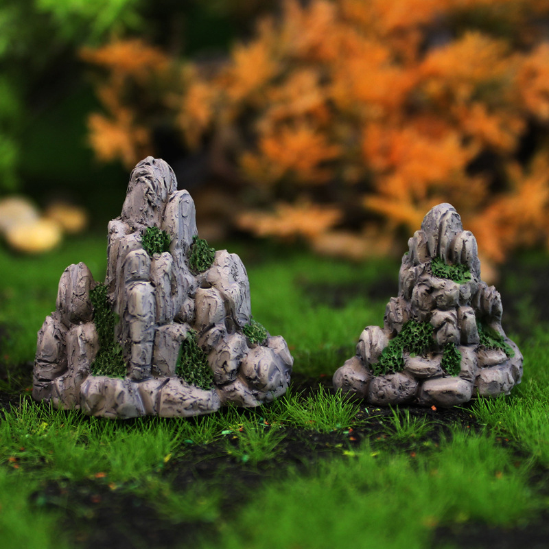 Mini Mountain Miniature Fake S - đánh giá và giá Bonsai Rock Garden