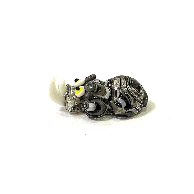 Miniature Glass Rhino Figurine - đánh giá và giá Japan Bonsai Garden