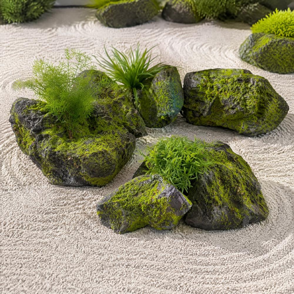Artificial Moss Rocks for Land - đánh giá và giá Bonsai Garden With Pond