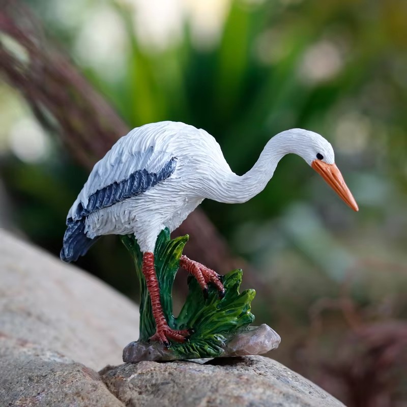 Mini Cute Egret Crane Resin St - đánh giá và giá Bonsai Garden With Pond