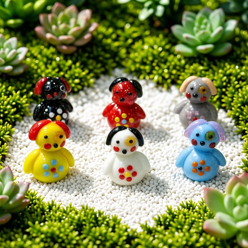Cute Handmade Mini Glass Dog F - đánh giá và giá Japan Bonsai Garden