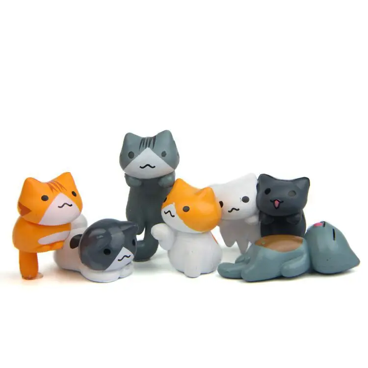 6Pcs/Set Cartoon Lucky pvc Cat - đánh giá và giá Japan Bonsai Garden