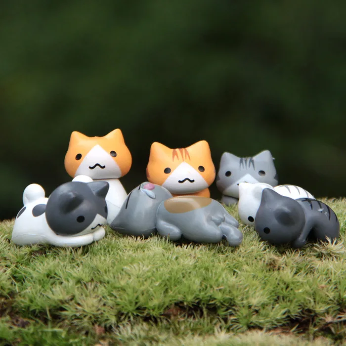 6Pcs/Set Cartoon Lucky pvc Cat - đánh giá và giá Japan Bonsai Garden